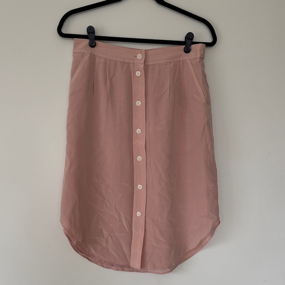 Madewell 100% Silk Island Button-Front Skirt - Picture 3 of 7